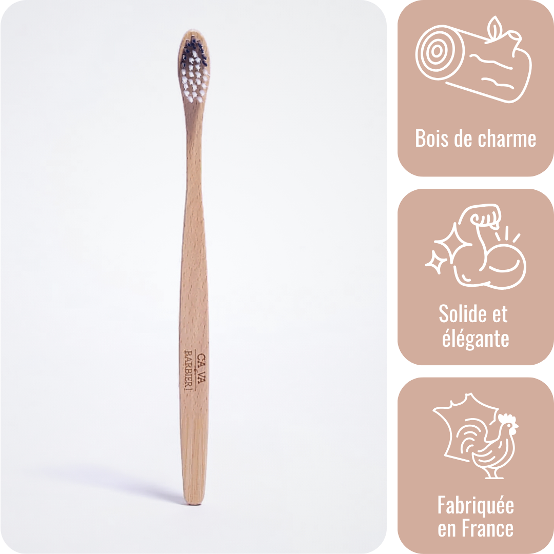 Brosse à dents en bois – Dureté Medium – Fabriquée en France