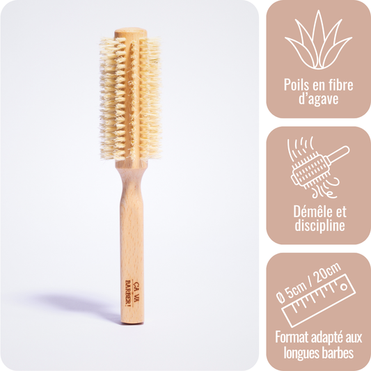 Brosse pour brushing de barbe en fibre de cactus