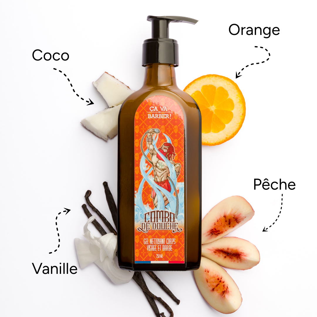 Combo de douche "à la Pirate" - Nettoyant barbe/visage/corps