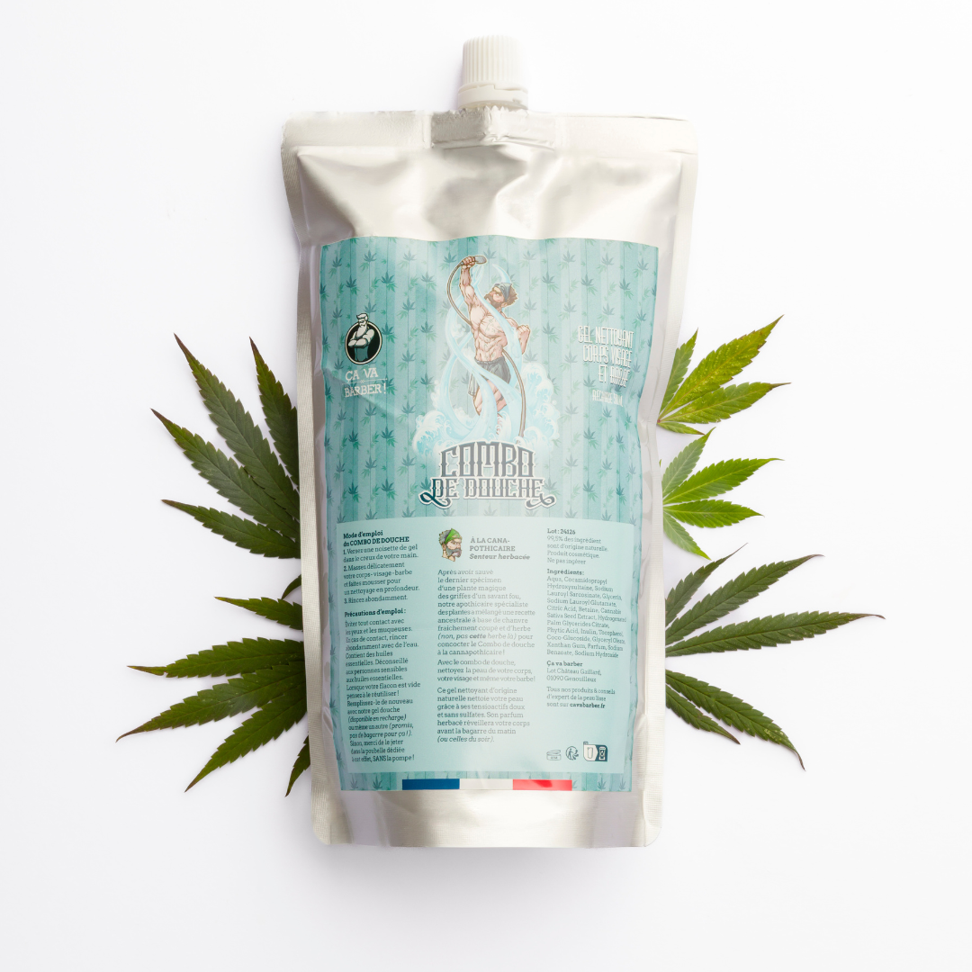 Combo de douche "à la Cannapothicaire" - Nettoyant barbe/visage/corps