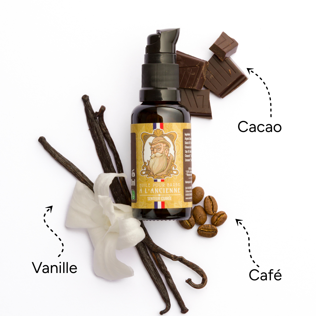 Huile pour barbe - Senteur Cuir - à l'Ancienne