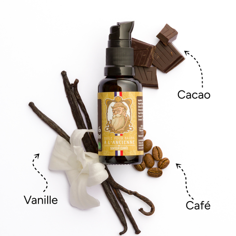 Huile pour barbe - Senteur Cuir - à l'Ancienne