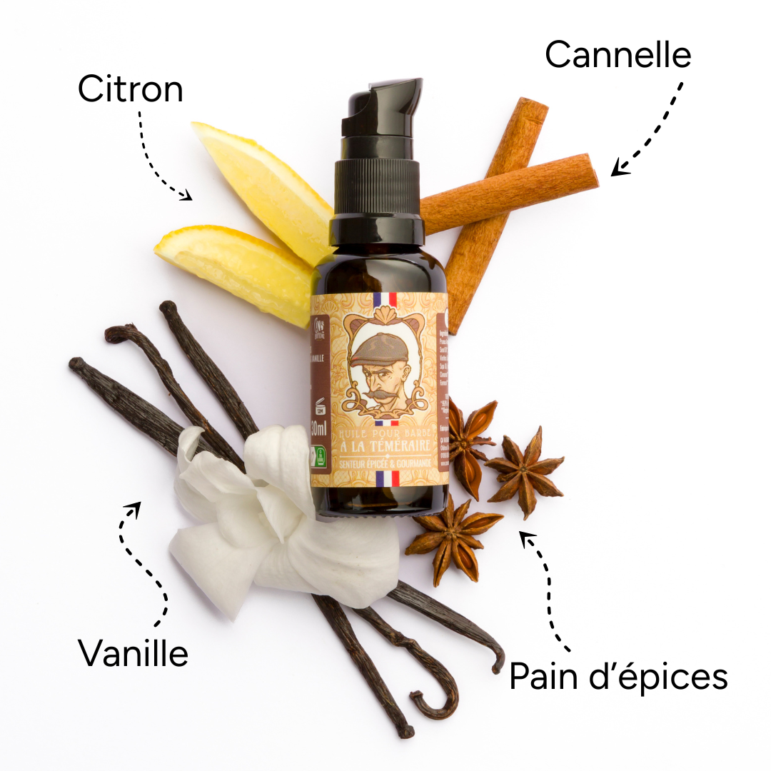 Huile pour barbe - Senteur Gourmande et Epicée - à la Téméraire