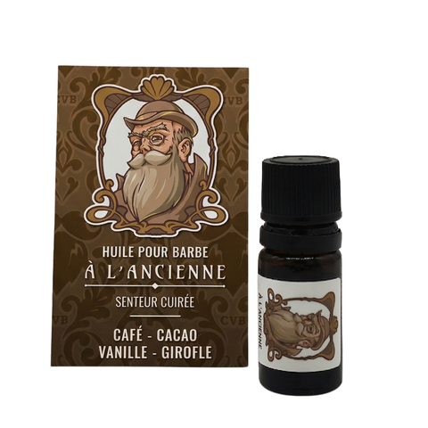 Huile pour barbe - Senteur Cuir - à l'Ancienne