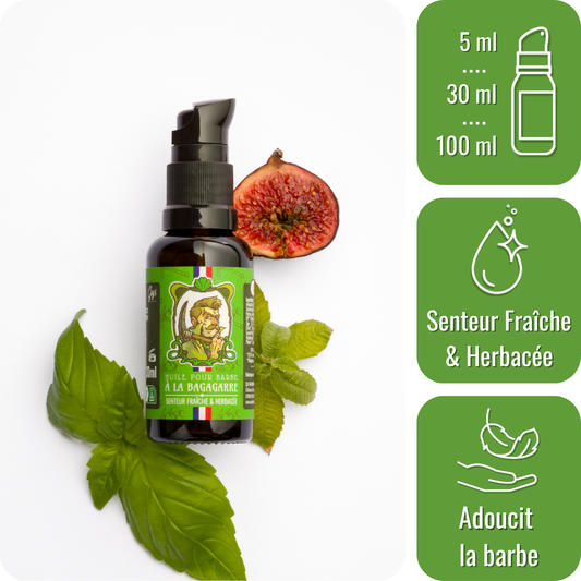 Huile pour barbe - Senteur Herbacée et fraiche - à la Bagagarre