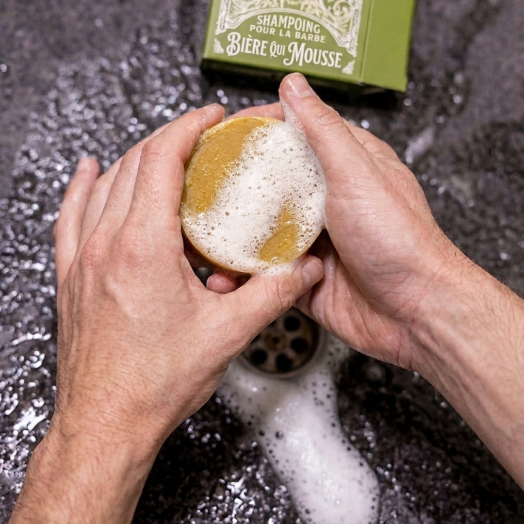 Shampoing solide - Bière qui mousse