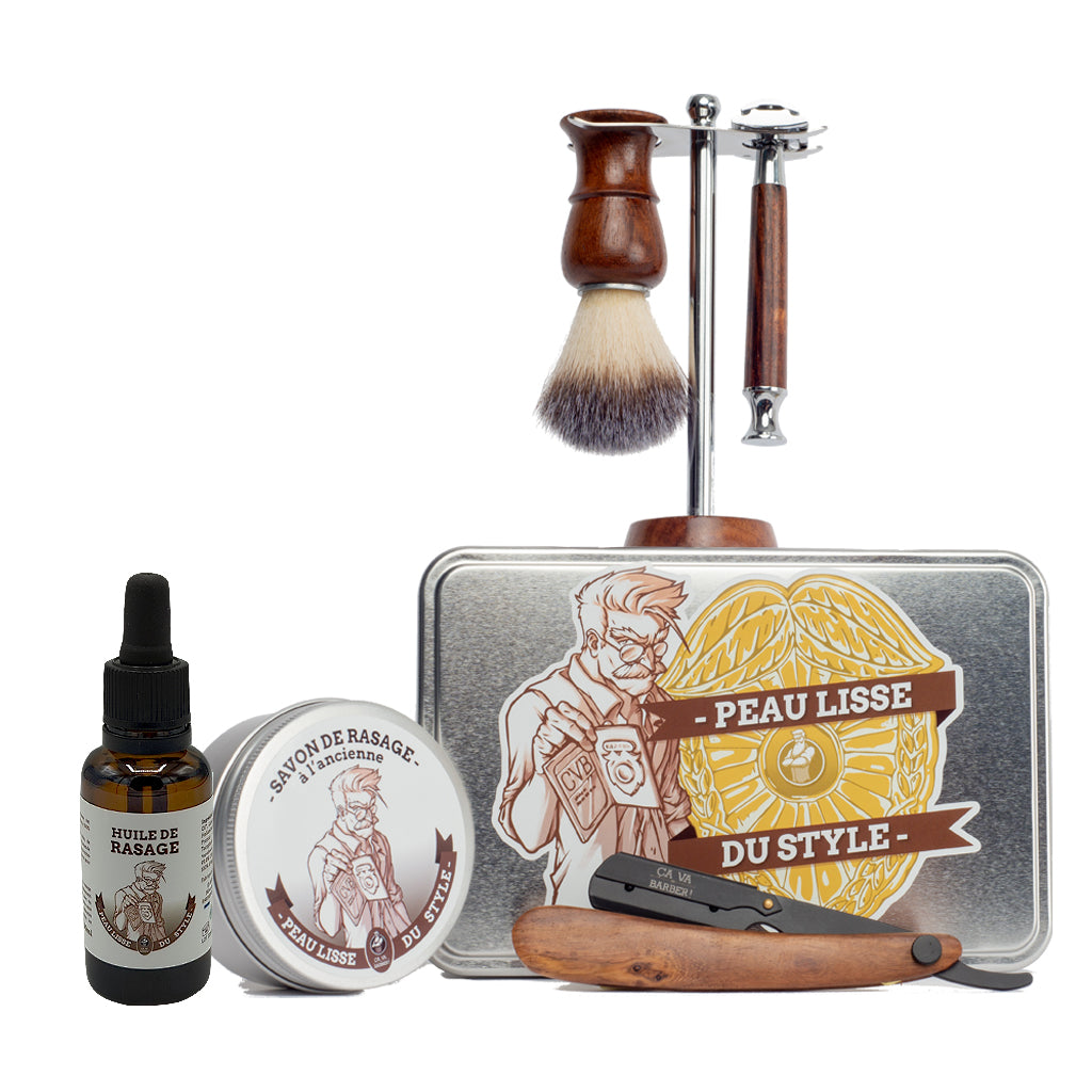 Coffret Rasage Coffret de rasage traditionnel – Rasoir, blaireau et savon naturel – Ça ...