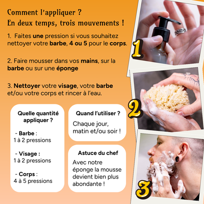 Combo de douche "à la Cannapothicaire" - Nettoyant barbe/visage/corps